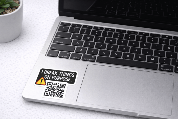 Superdots “I Break Things on Purpose” Tech Sticker (8-Pack)