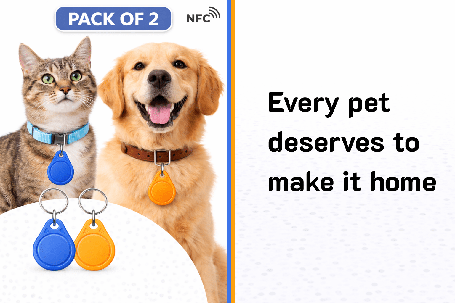 NFC Pet ID Tags – Pack of 2
